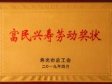 公司被授予“壽光市富民興壽勞動獎狀”榮譽稱號